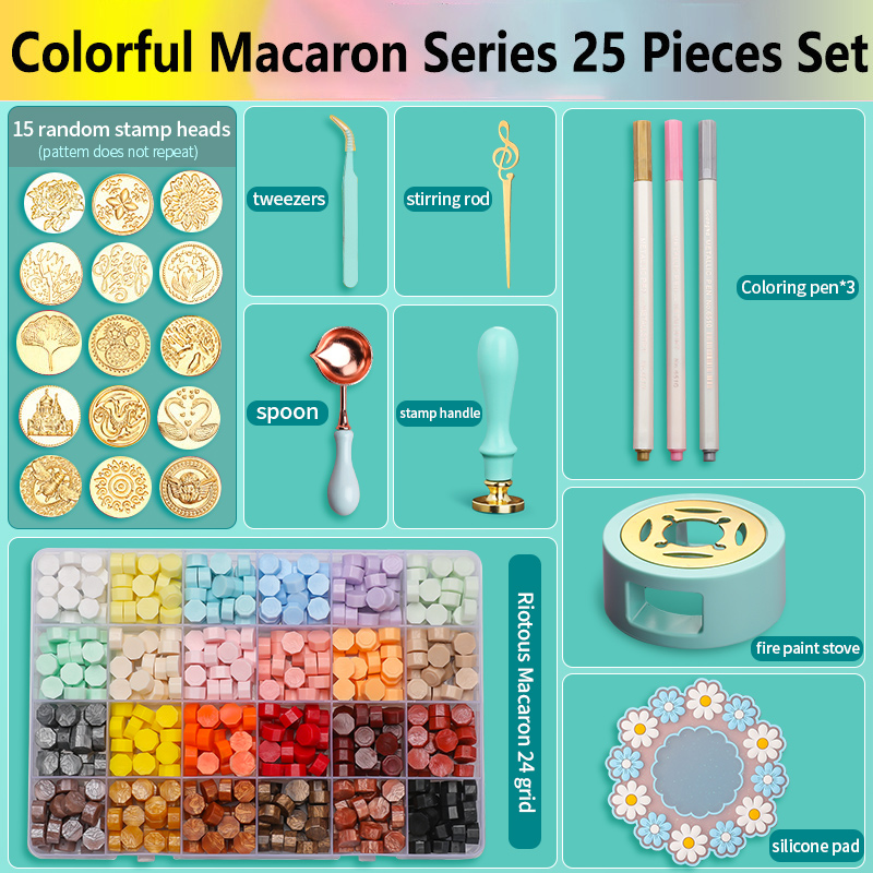 Batik Wax Kit - Lakzegel Stempel Set Kit Gelakte Stempel