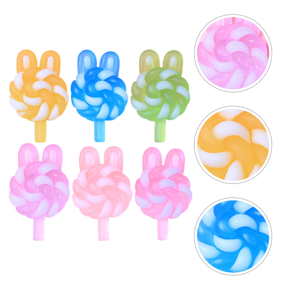 Art Craft Resin - 24 stuks schattige cartoon lollybedels konijnvormige