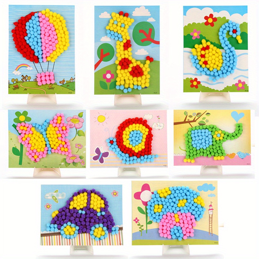 Unique Art Craft - 2 stks 16x21 cm Kleurrijke Pom-Pom