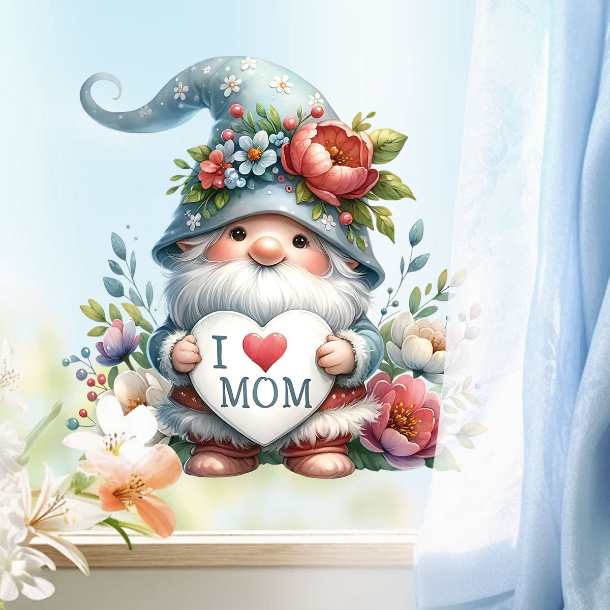 Art Craft Mother'S Day - Moederdag muurstickers schattige kabouter liefde ballonstickers