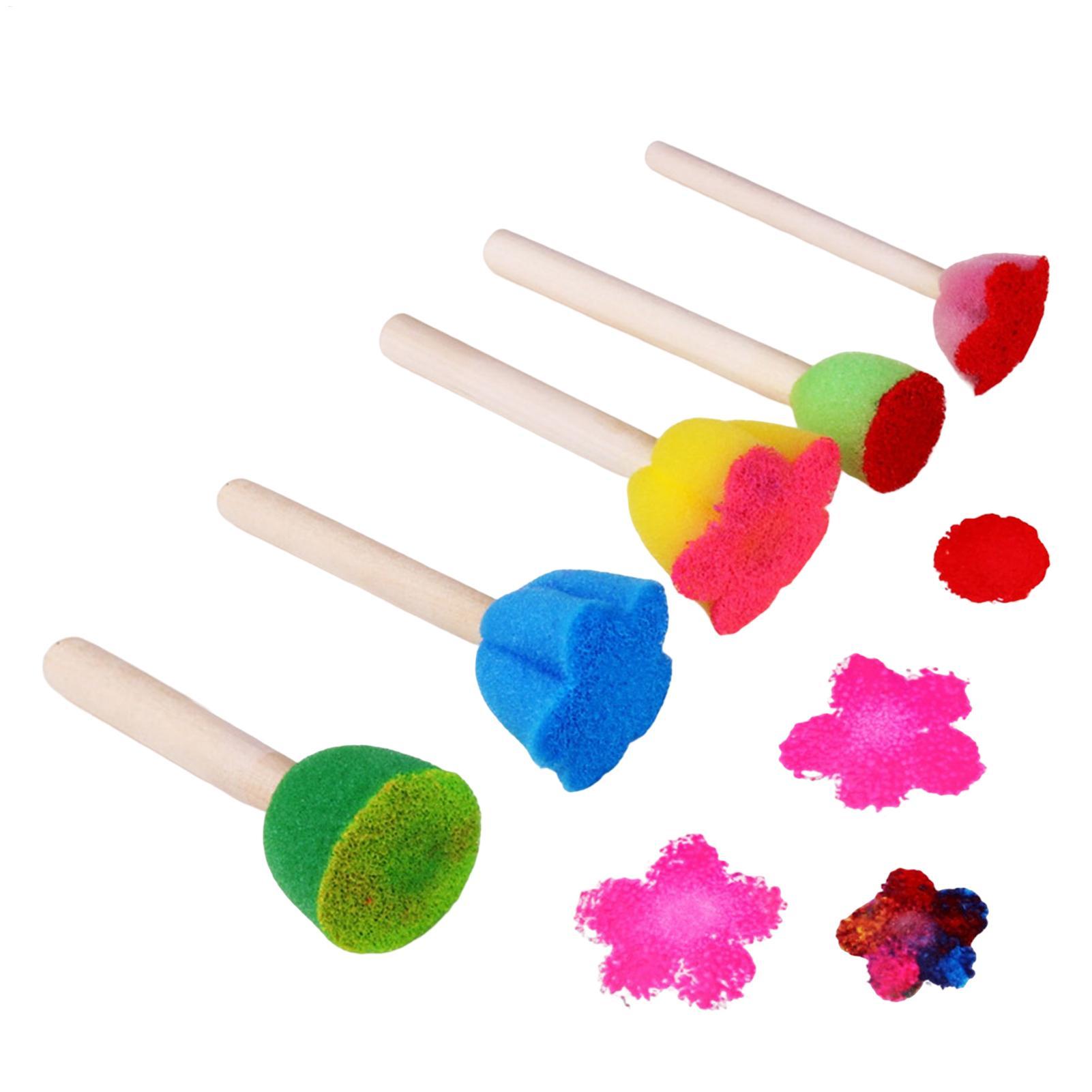 Art Craft For Preschool - 5 stuks herbruikbare kinderverfsponzen, gemakkelijk vast