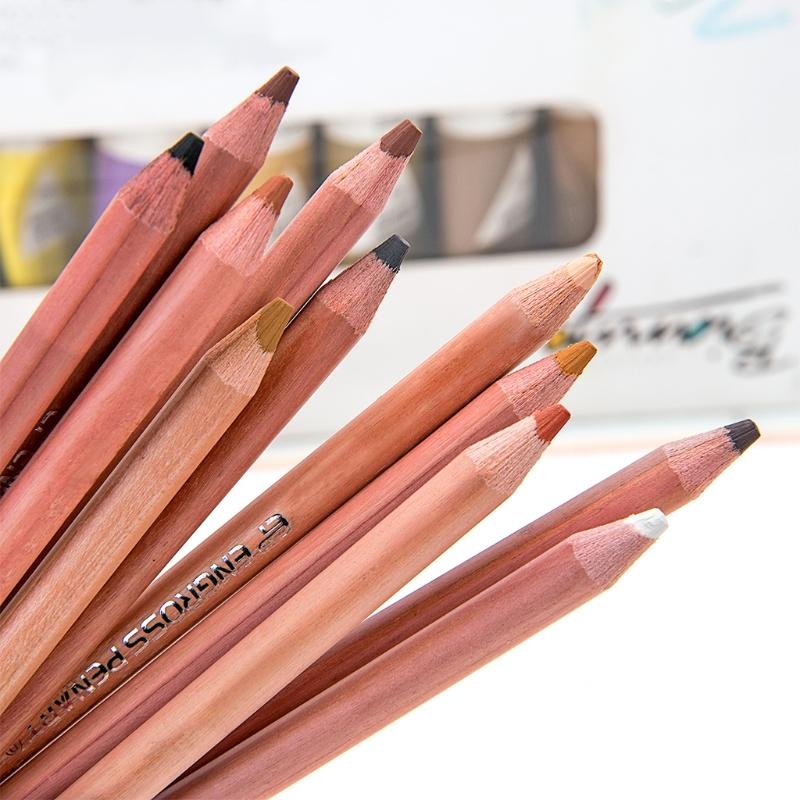 Colored Pencil Professional - 12 stuks professionele zachte pastelpotloden huidtint