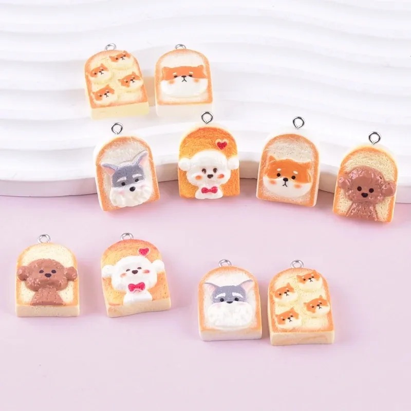 Art Craft Resin - 10 stuks schattige toast hond hars