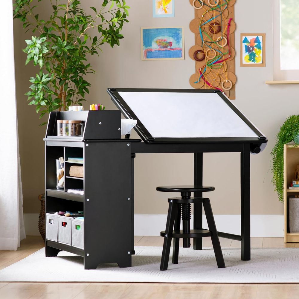 Art & Craft Valley - Design Studio – Zwart: 3-in-1 kinderkunsttafel-