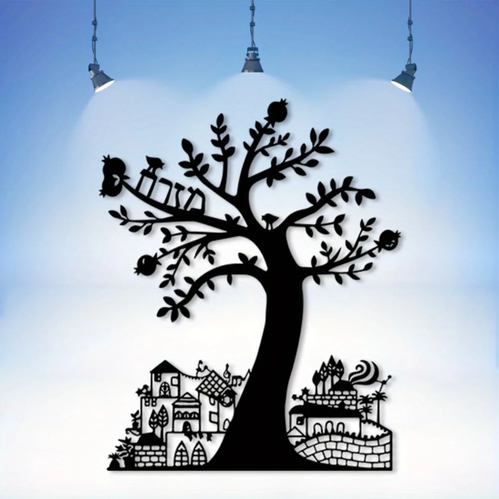 Art Craft Usa - CIFBUY Metalen Wanddecoratie Granaatappelboom Jeruzalem Bord