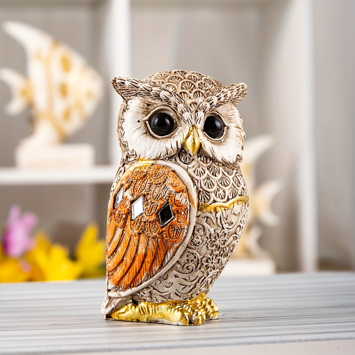 Tv Art And Craft - Nieuwe trendy hars uil standbeeld vintage