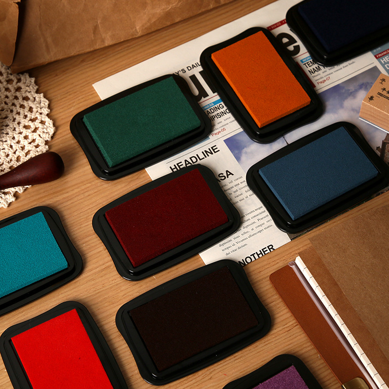 Stamping Ink Pad - 12 kleuren vintage effen kleur groot