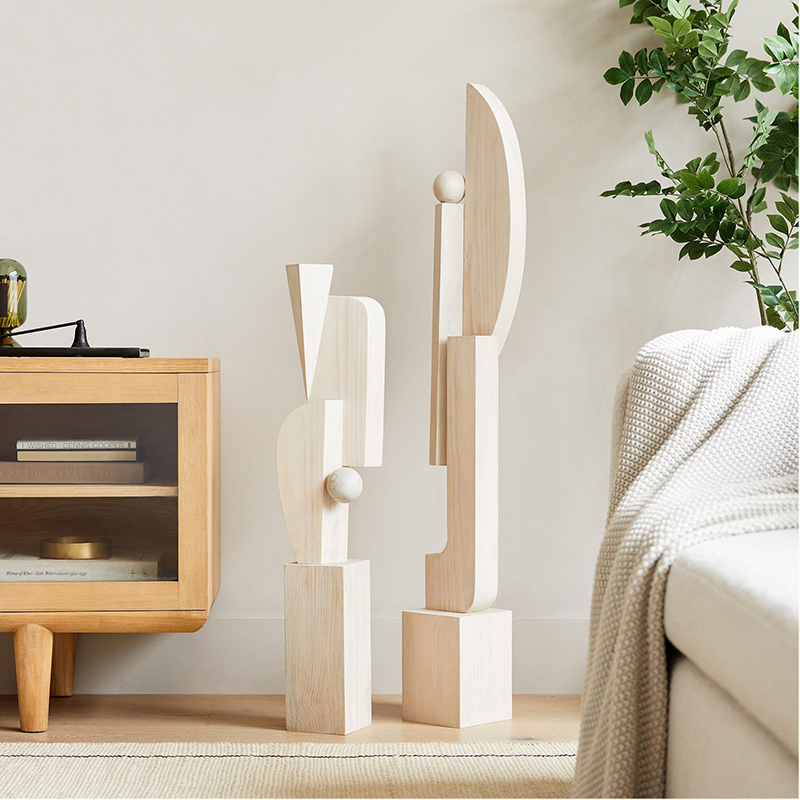 Exhibition Of Art And Craft - Abstracte geometrische kunstsculptuur van massief hout