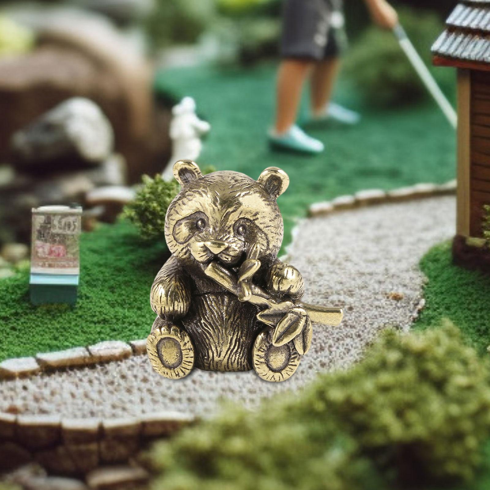 Art Craft Hotel - Messing Panda Ornament Collectible Koperen Dierenbeeld