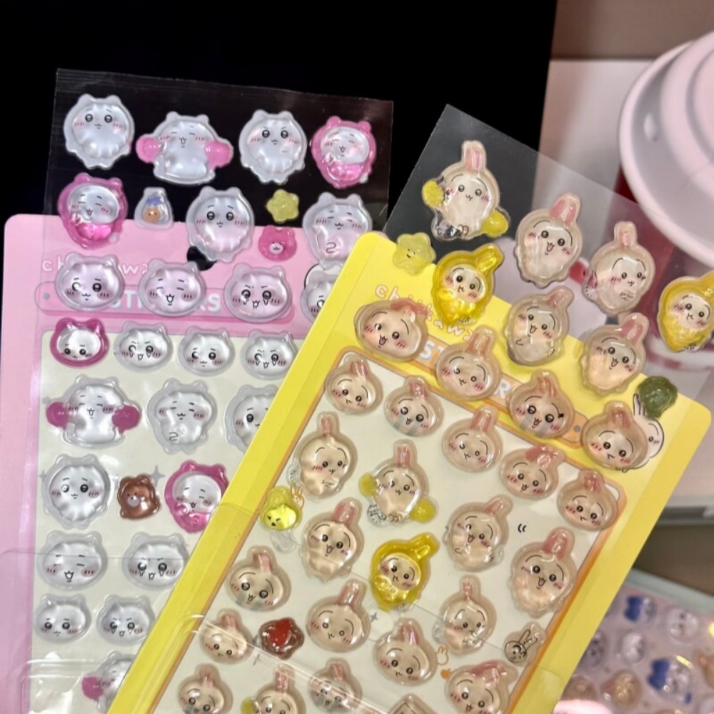 Tv Art And Craft - Leuke Chiikawa 3D Kristal Reliëf Stickers