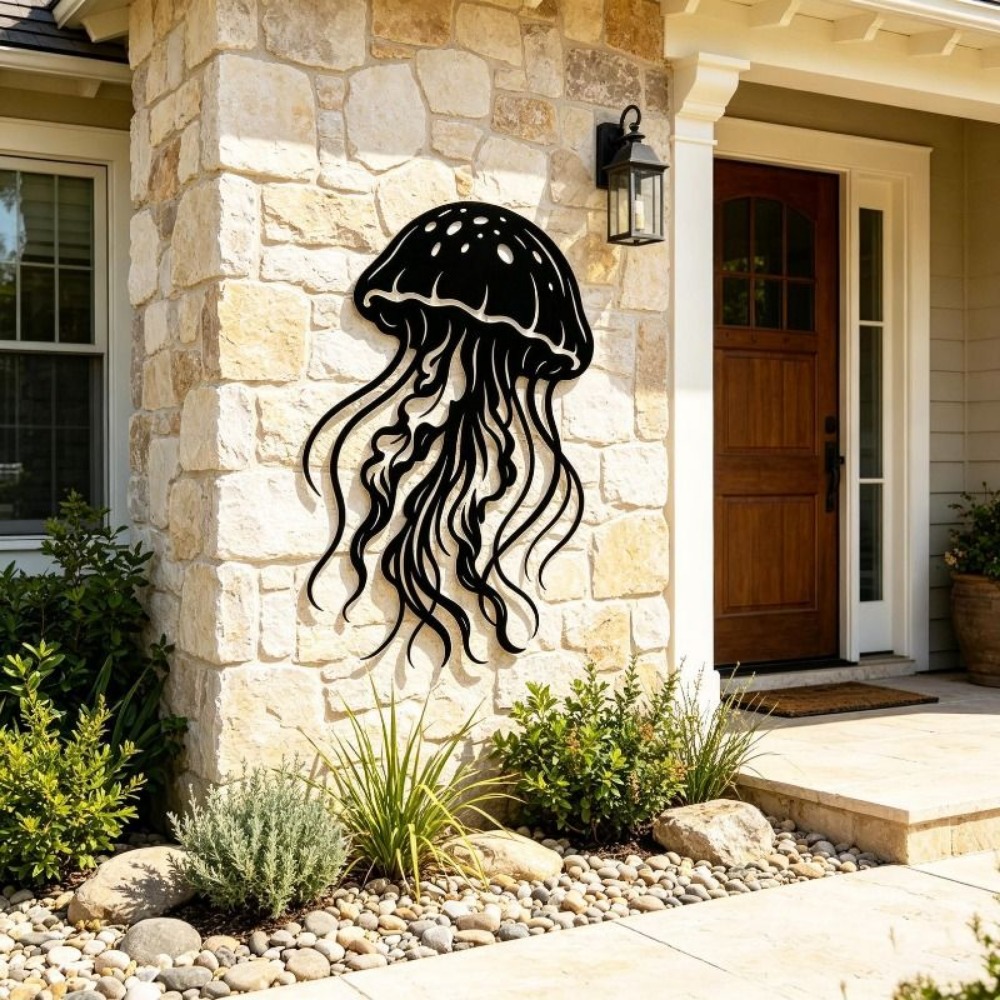 Art Craft Jellyfish - CIFBUY Metalen wandkunst Kwallen Sculptuur Oceaan