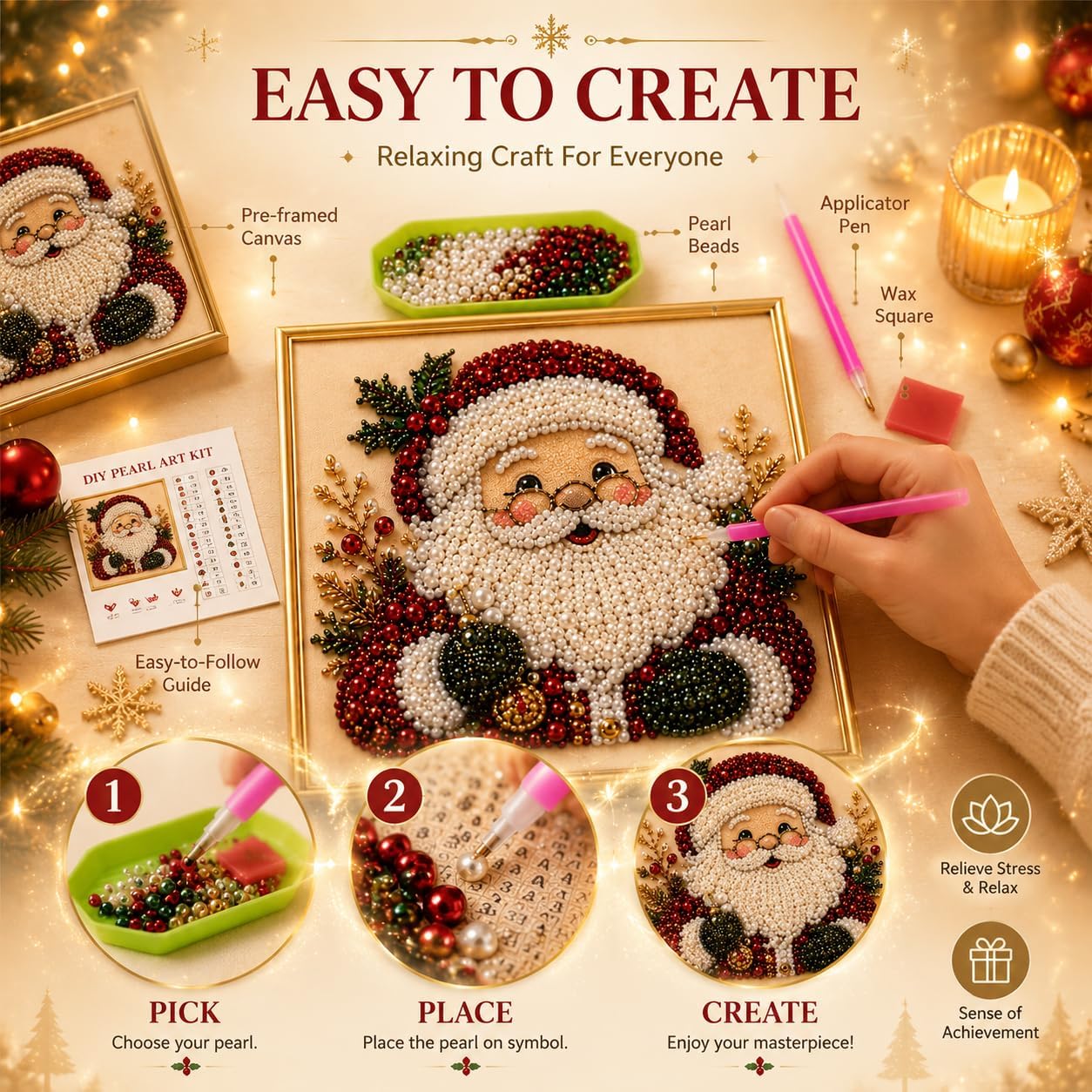 DIY Kerst Parel Diamant Schild - Art Craft Holiday recensie en prijs