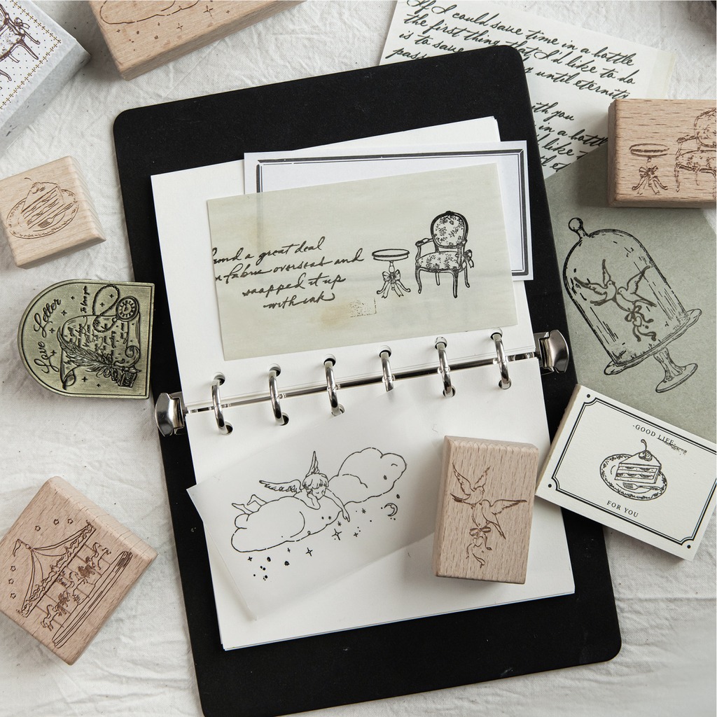 Vintage houten cartoonpatroon  - Art Craft Notebook recensie en prijs