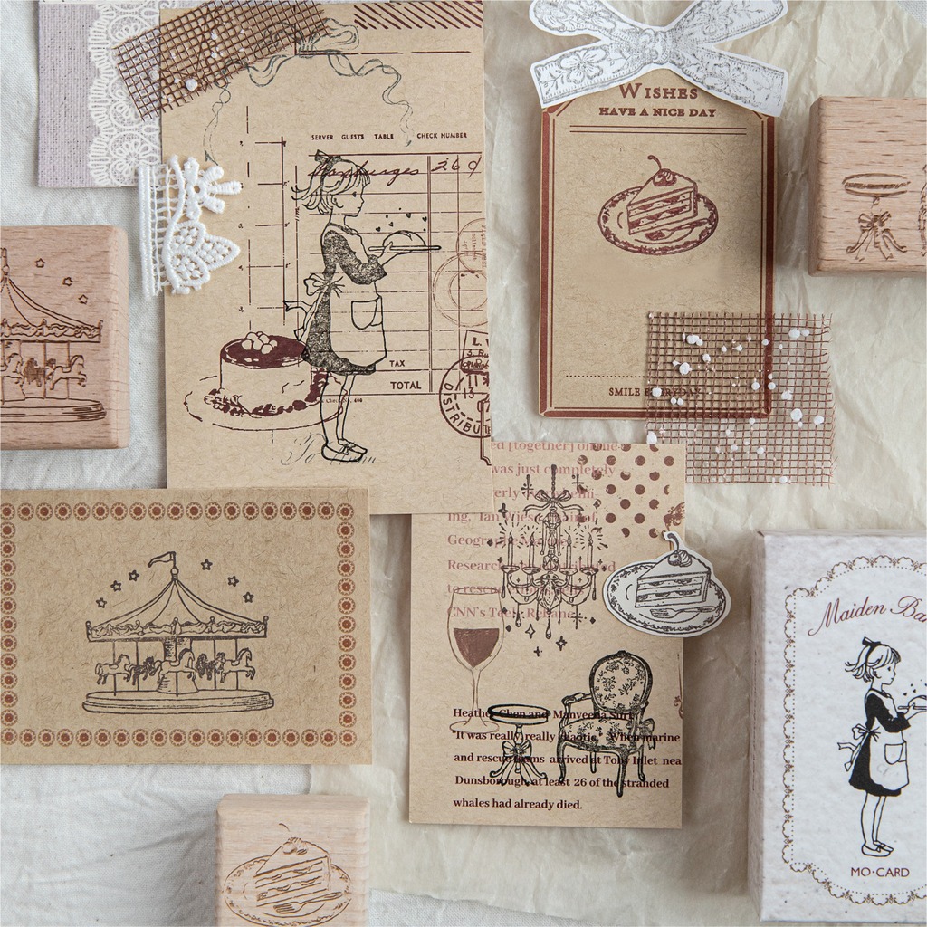 Vintage houten cartoonpatroon  - Art Craft Notebook recensie en prijs