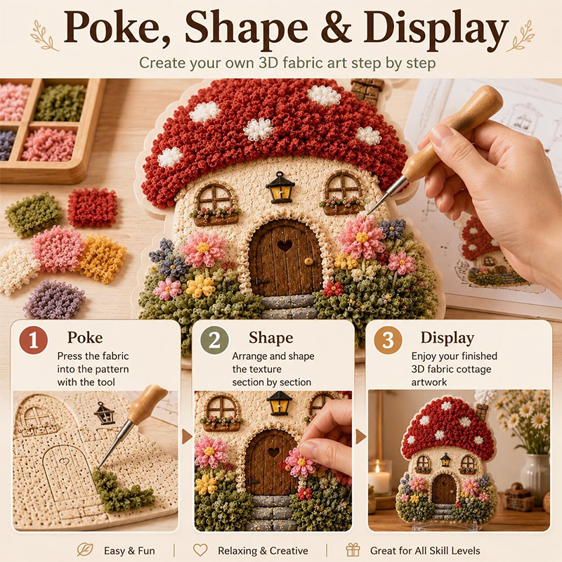 3D Mushroom House Poke Art DIY - Art Craft Usa recensie en prijs