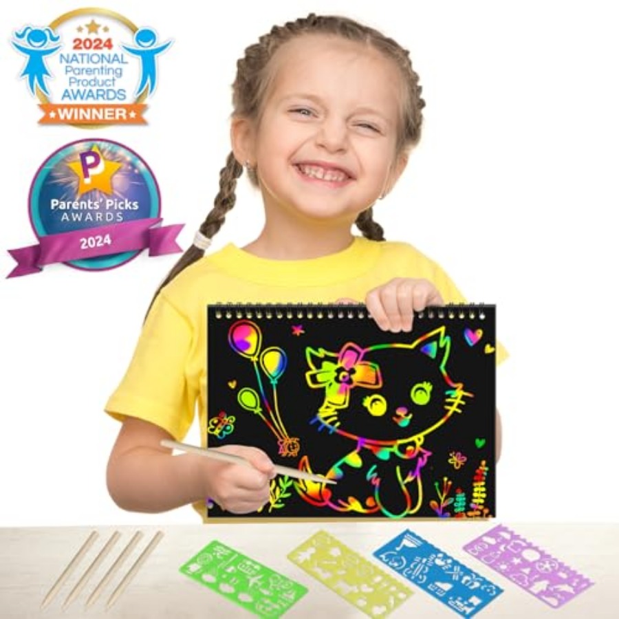 2-pack regenboog kraspapier no - Art Craft Notebook recensie en prijs
